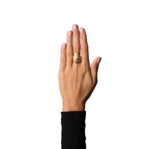 Jane Køng Shield Ring in matt vergoldeter Ausführung silber